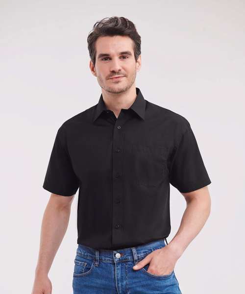 Short sleeve polycotton easycare poplin shirt