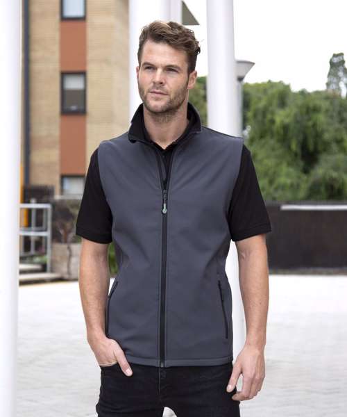 Printable softshell bodywarmer with recycled fleece inner